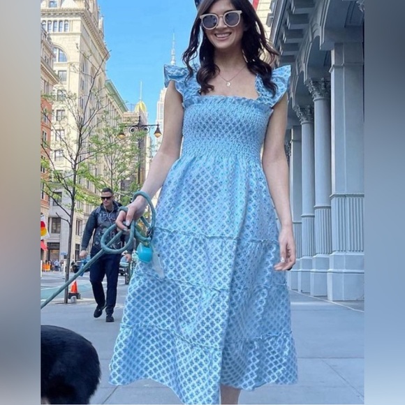 Hill House Home Ice Blue Brocade Ellie Nap Dress XS - Picture 6 of 10